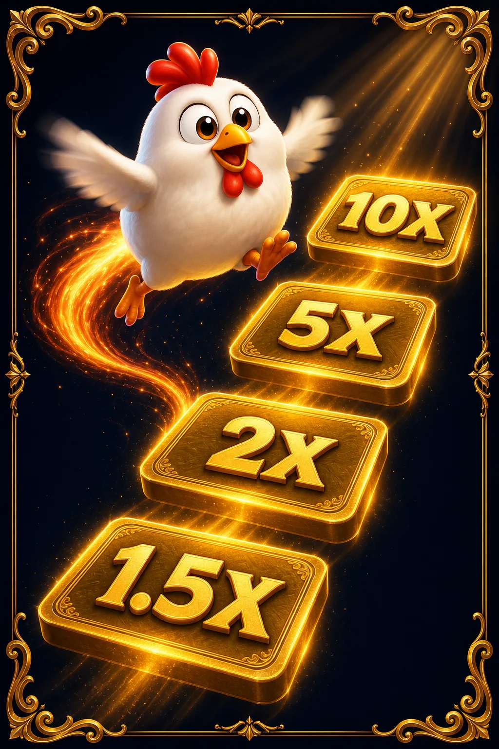 Chicken Road Screenshot - Huhn auf der Strasse mit Multiplikator x3,24 und Cash-Out-Button
